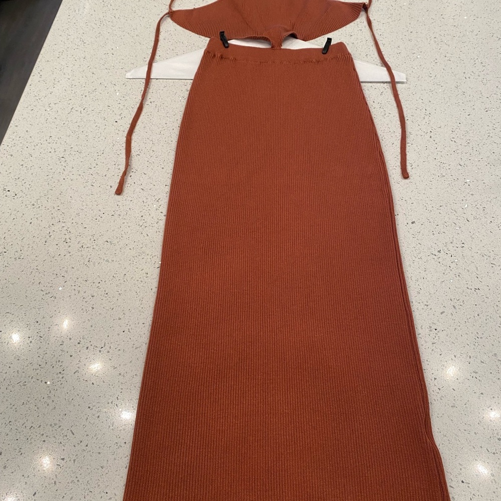 Rust Orange Knit Dress